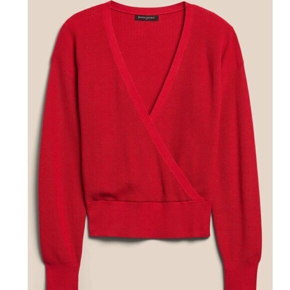 Banana Republic Forever Wrap V-Neck Pullover Sweater - Picture 4 of 12